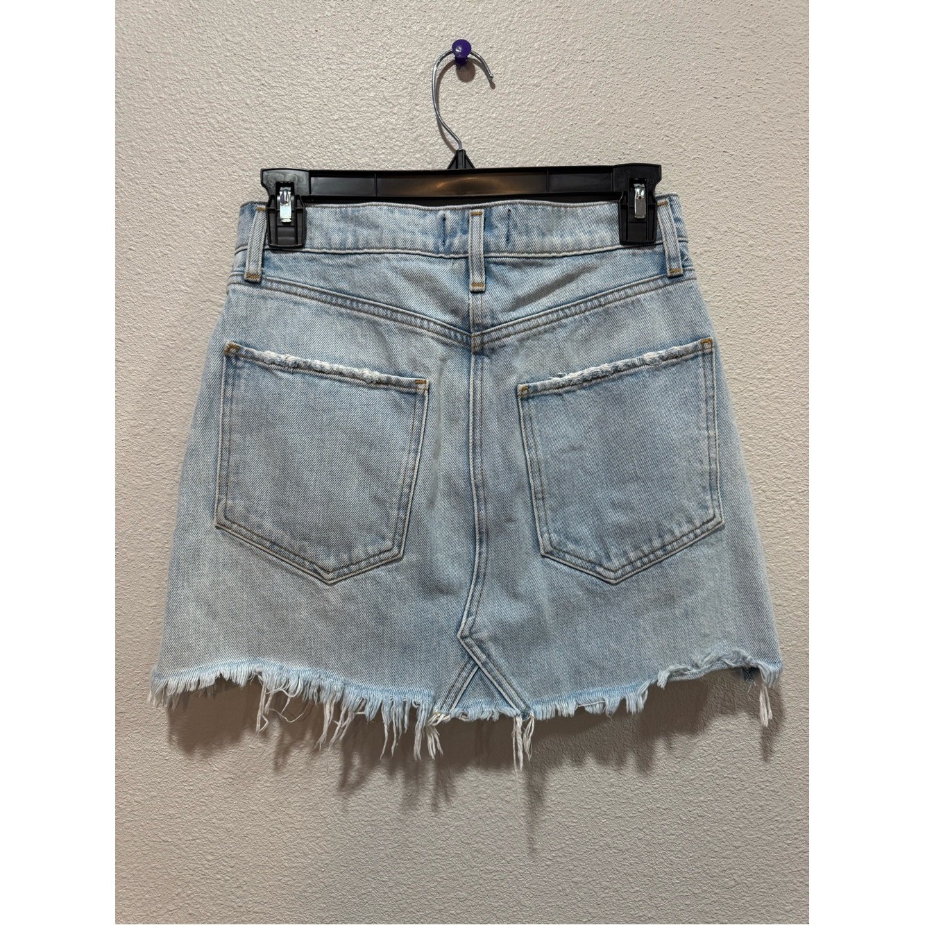 AGOLDE Skirt Light Blue Distressed Denim Mini size 26 $148