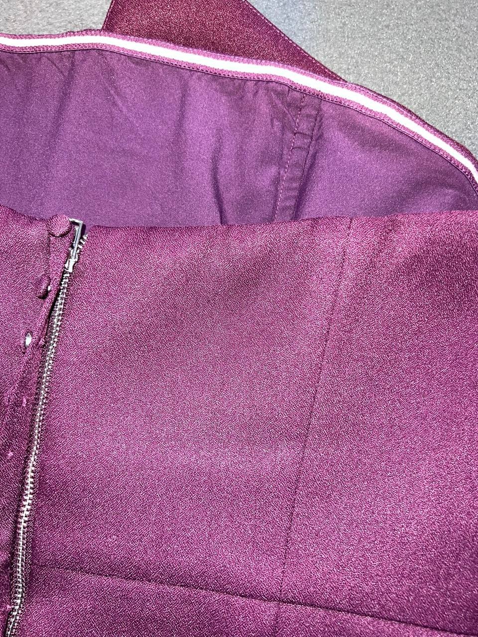 Elliatt Reception Cascade Ruffle Strapless plum prom wedding Dress sz L A008654