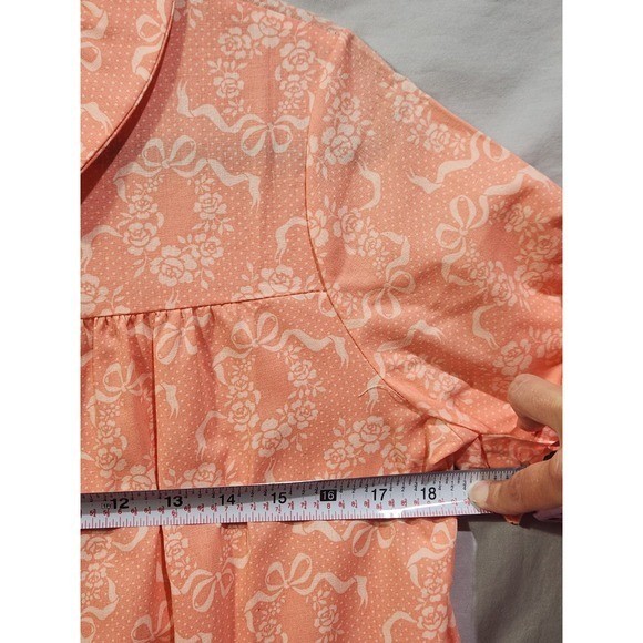 Sears Koffee Kasual House Dress 9/10 Peach Floral Coquette SnapFront Vintage USA