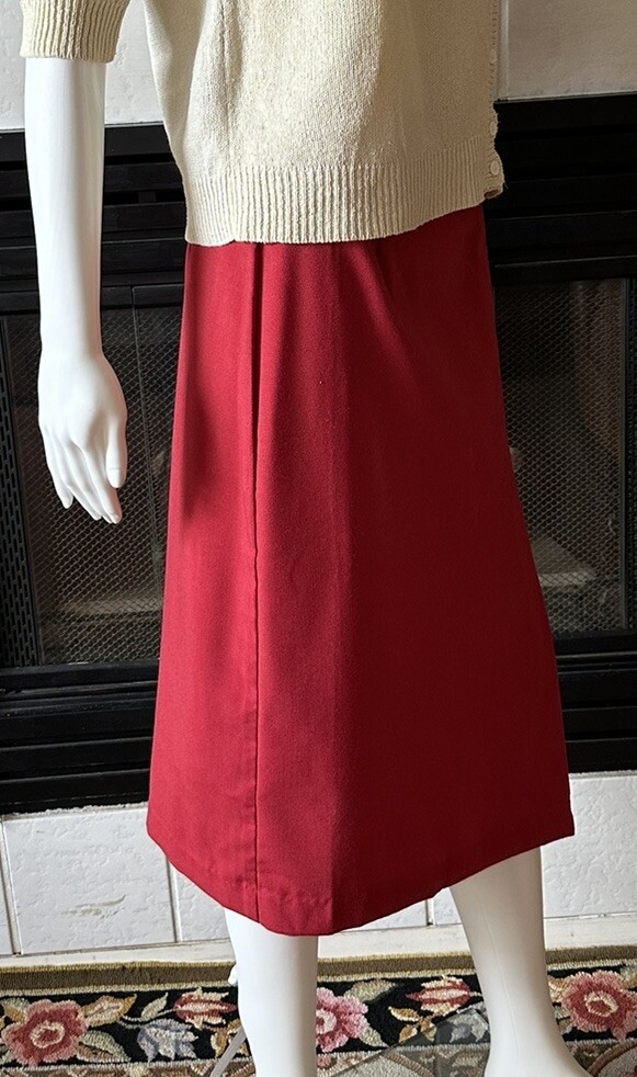 Vintage You Babes Red Skirt W/ Front Slit Juniors Size 9 Waist 26” Hips 36”
