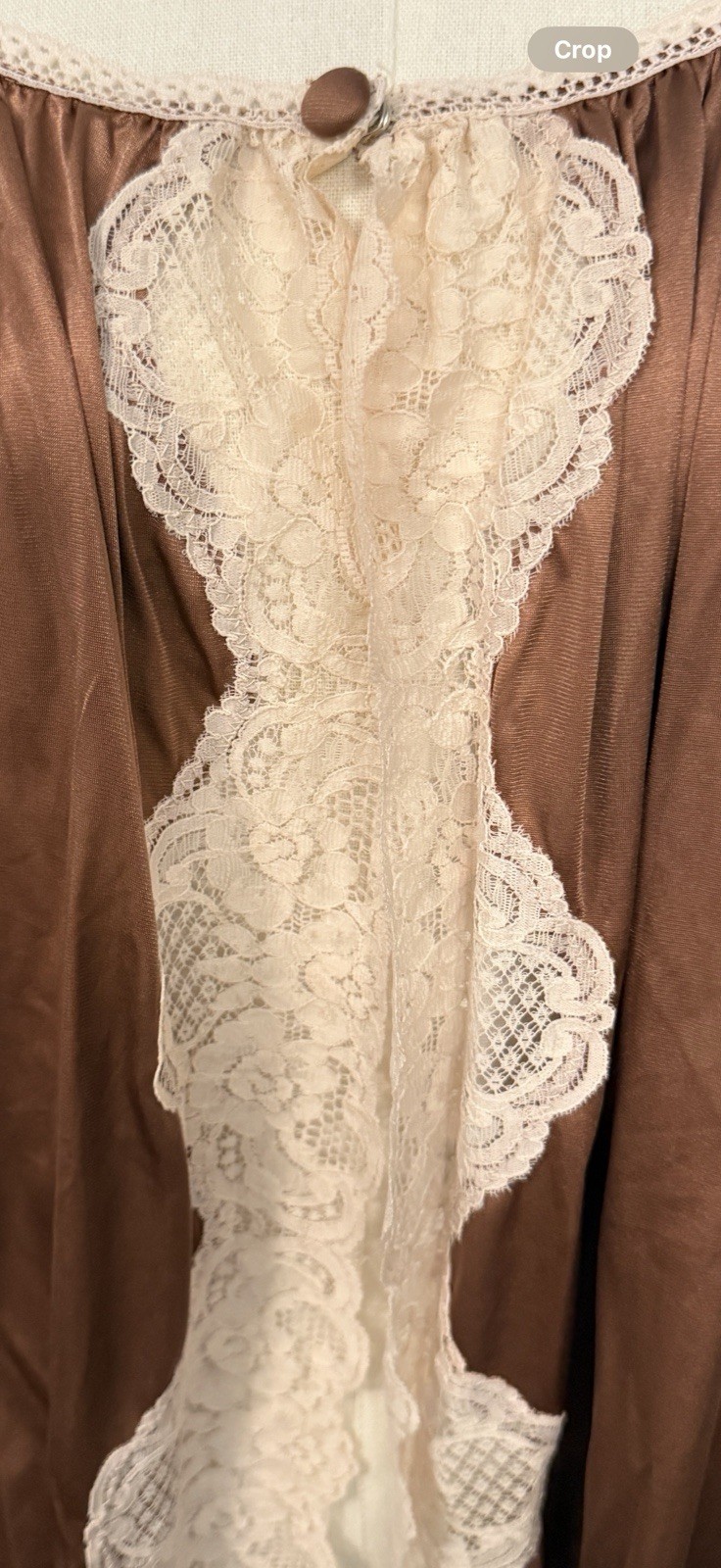 Vintage Jenelle of California Brown Long Robe Lace Size 2XL