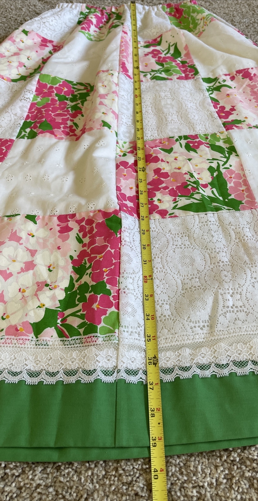 VTG Tumbleweeds Skirt Maxi Prairie Boho Lace Patchwork Pink Eyelet