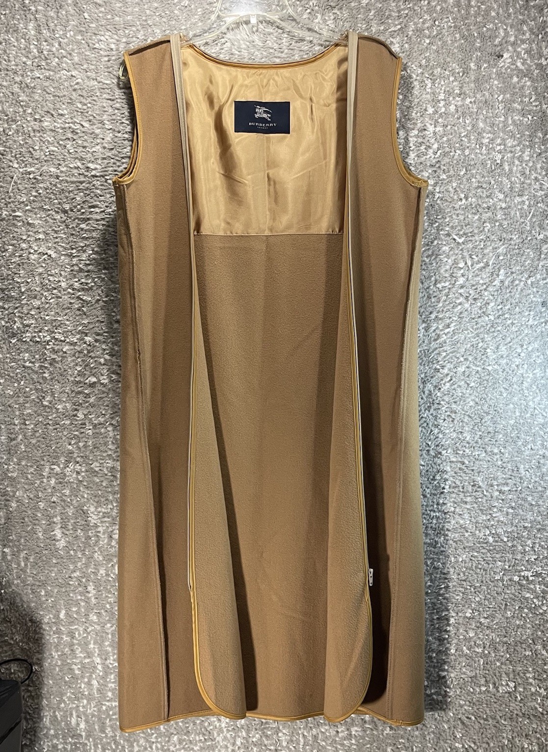 Burberry Wool Trench Coat Liner With Zip For Attachment Wool Camel Hair Brown