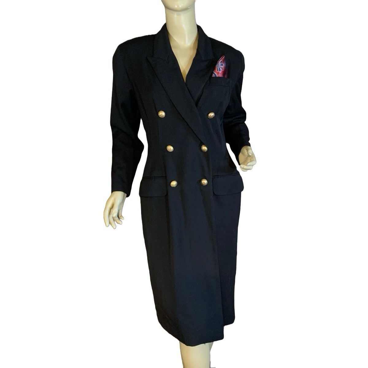 VINTAGE 1990’S KASPER FOR ASL BLACK JACKET DRESS SIZE 10P