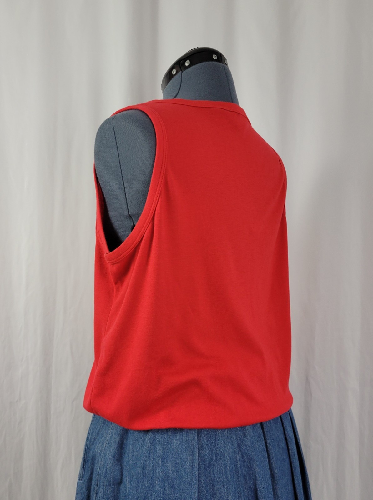 Vintage Objectives Red Knit Sleeveless Top w Waistband Size 40