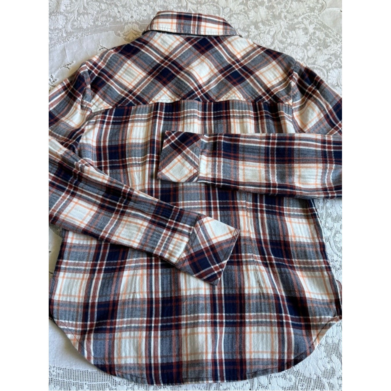 Veronica Beard Jeans Barnette Plaid Cotton Flannel Western Shirt size 4