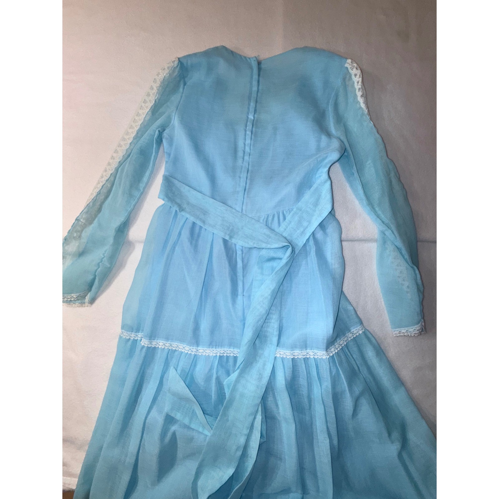 JCPenney Fashions Vintage Maxi Dress Women’s Size 9 Blue Lace Prairie Boho