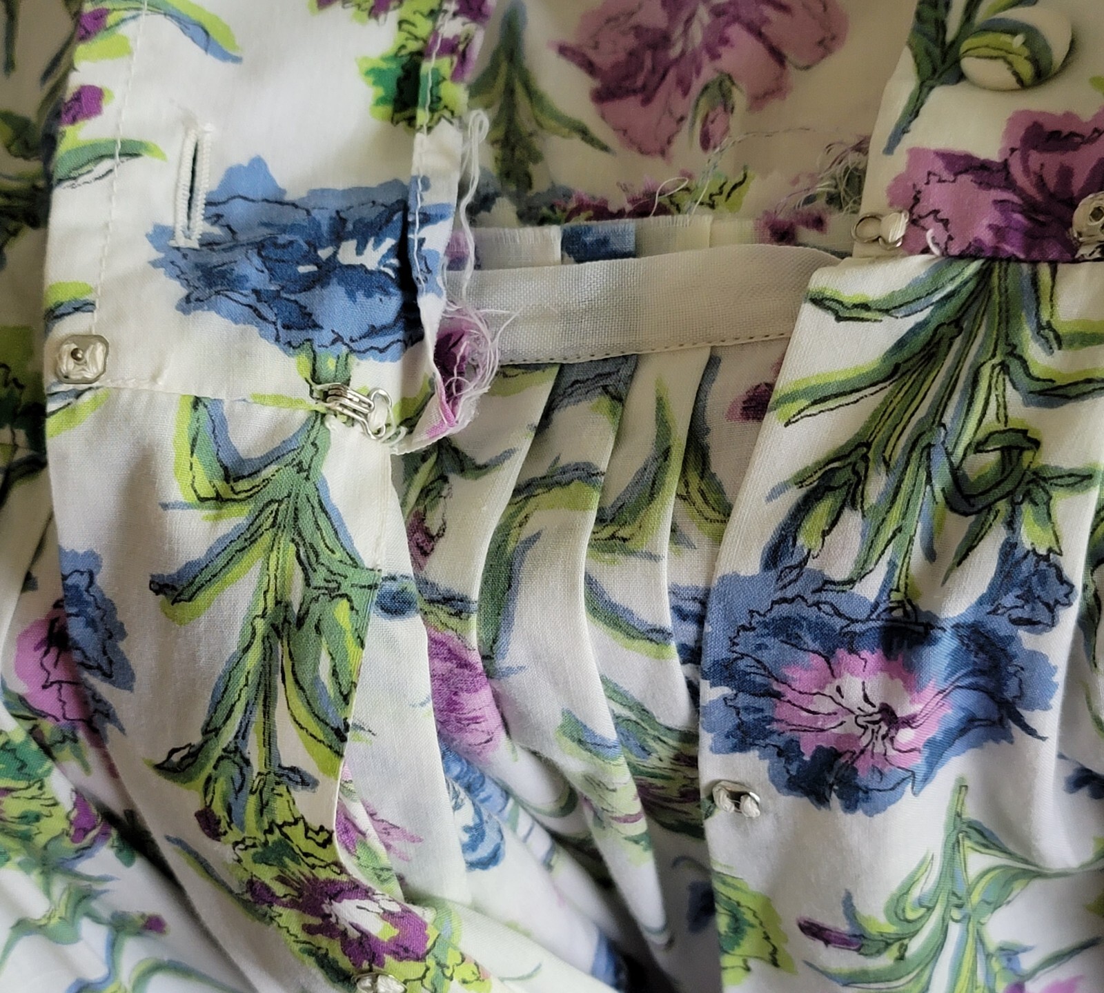VTG Tanner Of North Carolina Farmcore Floral Cotton Tea Midi Dress Sz 8