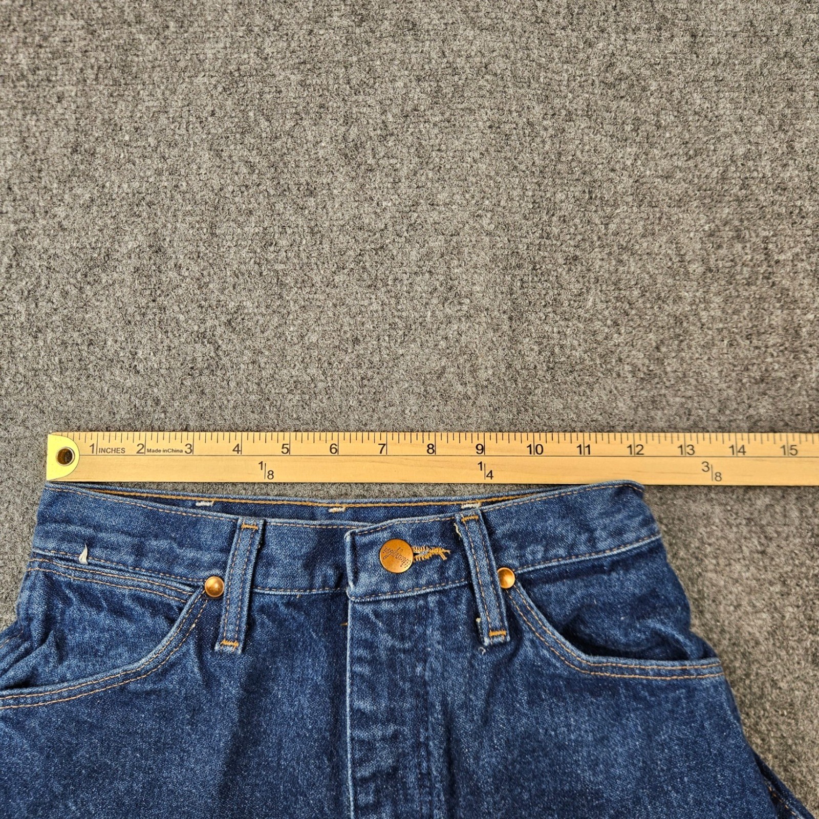 Wrangler 12MWZG Vintage High Waisted Western Jeans Made in USA Blue 5/6 x 34