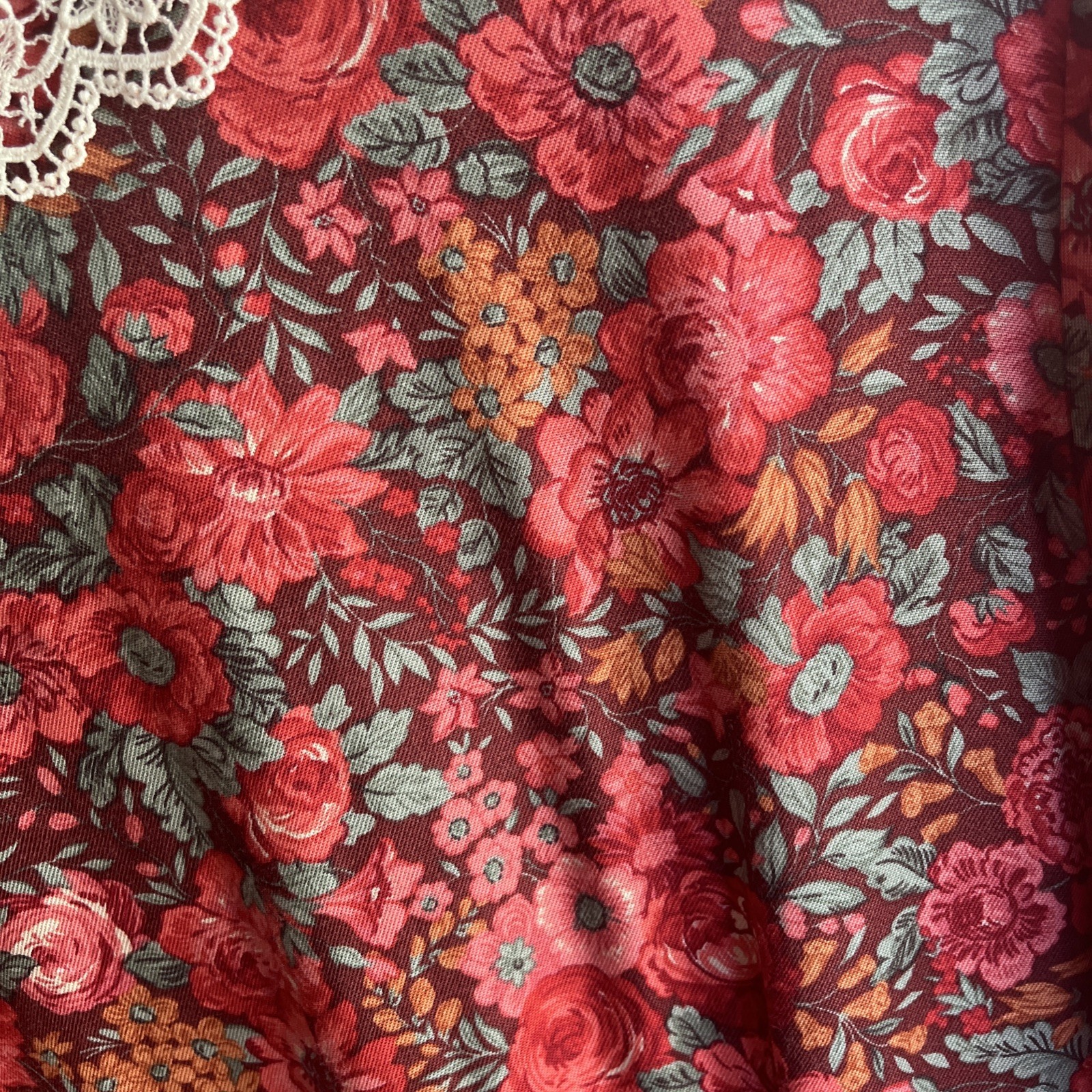 Laura Ashley 80’s GB Cottagecore Prairie Vintage Viscose Lace Collar Dress US12