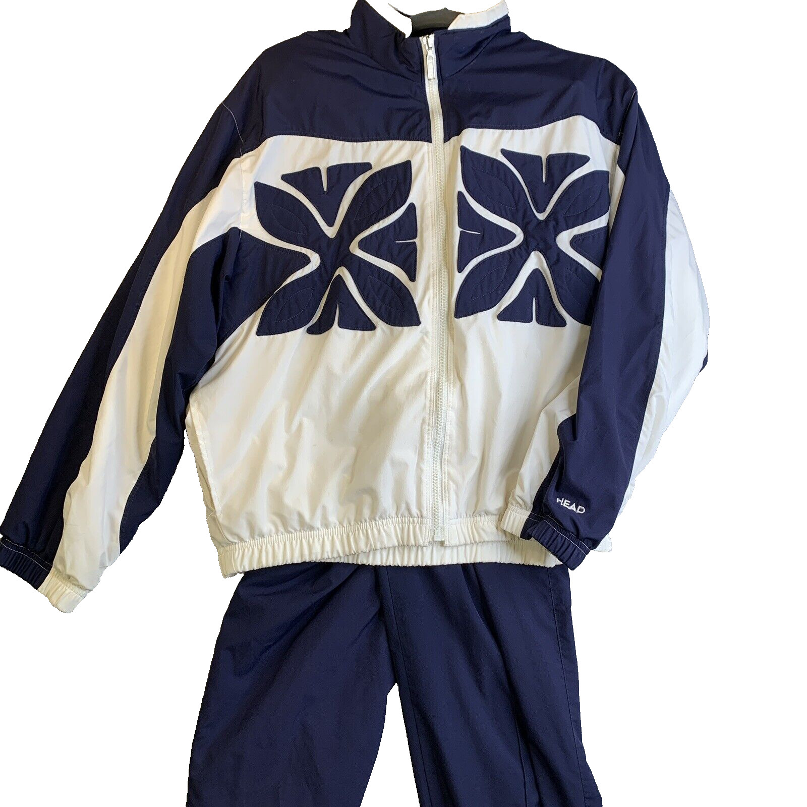 Vintage 1980s HEAD Track Suit Womens Size M Geometric Jacket Pants Quilted