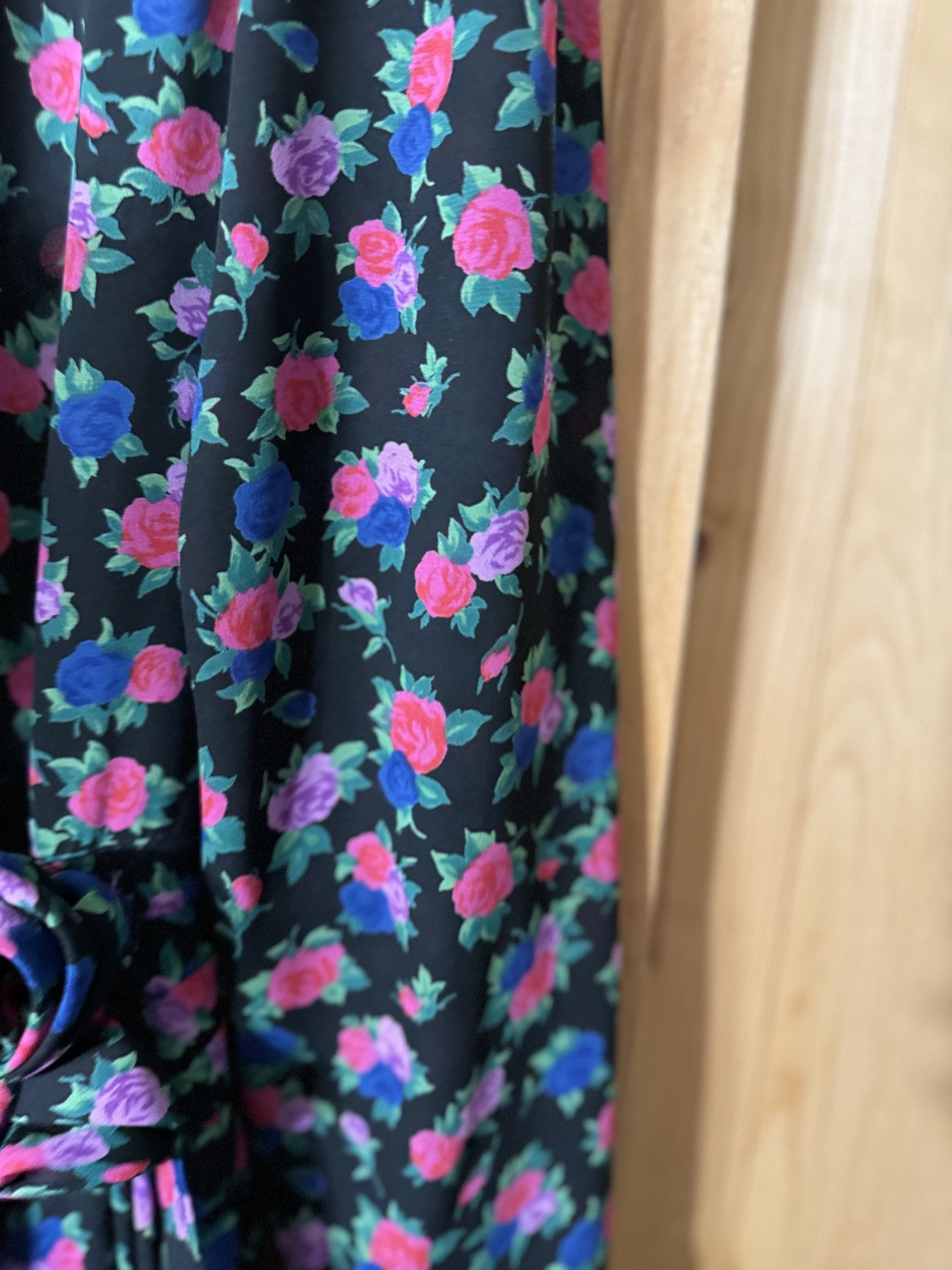 VTG 80s LIZ ROBERTS PUFF By Mary Ann Lamonte Floral Side Wrap Women’s Size M/L