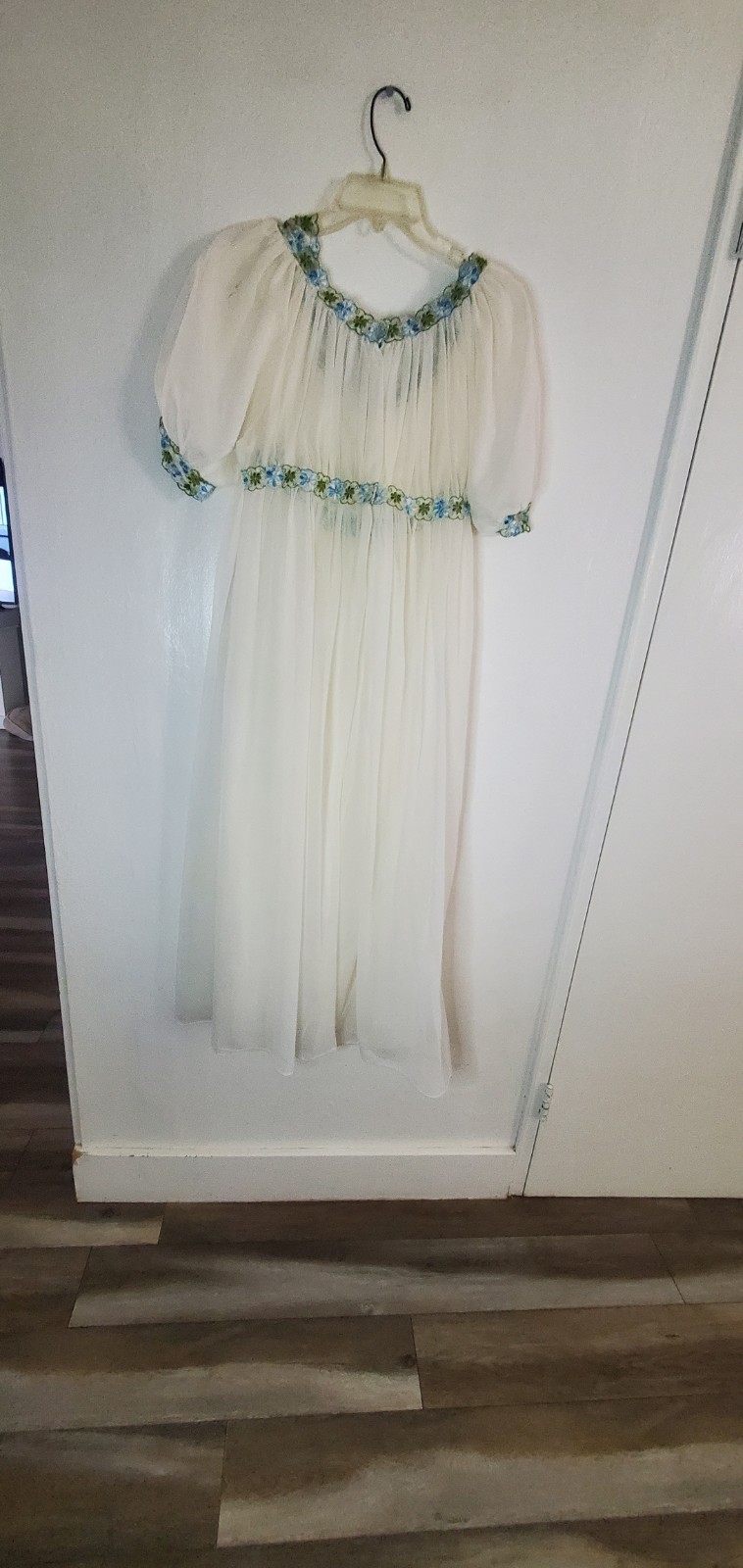 Vintage Prestige Night Dress & Coat Set Small Double Layer Chiffon ILGWU USA