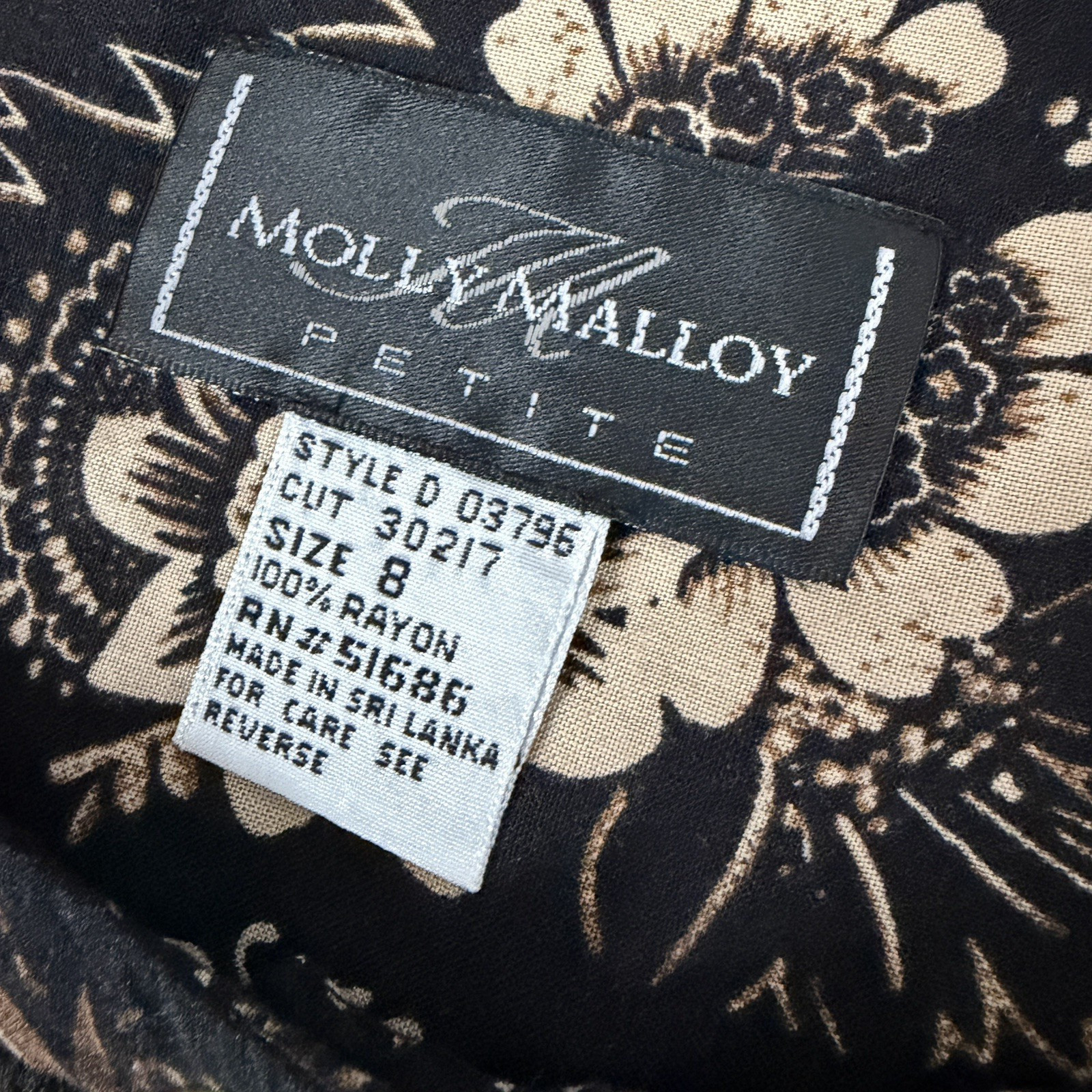 VTG 90s Molly Malloy Floral Prairie Maxi Dress MOP Buttons Cottagecore Boho M 8