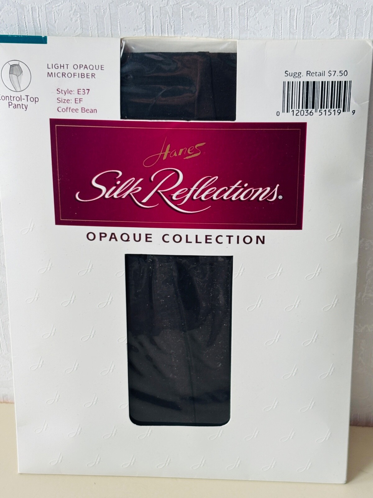 NOS VTG HANES SILK REFLECTION*LIGHT OPAQUE COFFEE BEAN BROWN PANTYHOSE NYLONS*EF