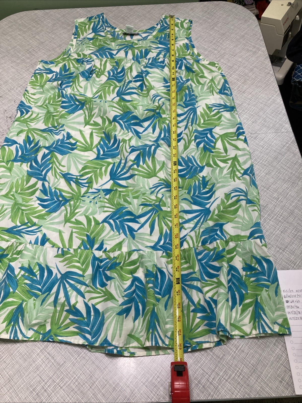 Vtg 90s Y2K Anthony Richards Muumuu House Dress 1X Plus Palm Leaf Lounge Summer