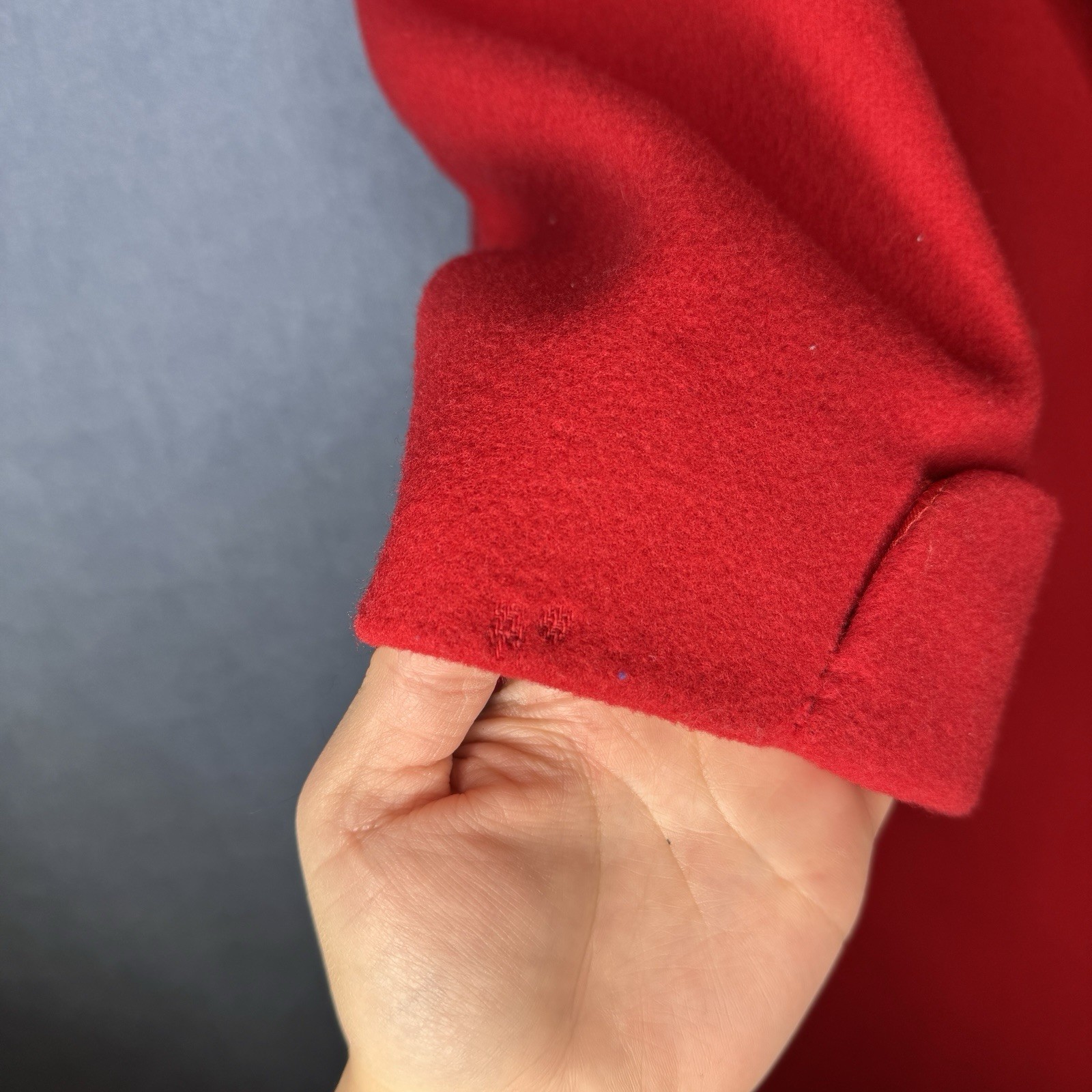 Vintage 80s Donnybrook Womens Red Wool Double Breasted Coat 10 Petite