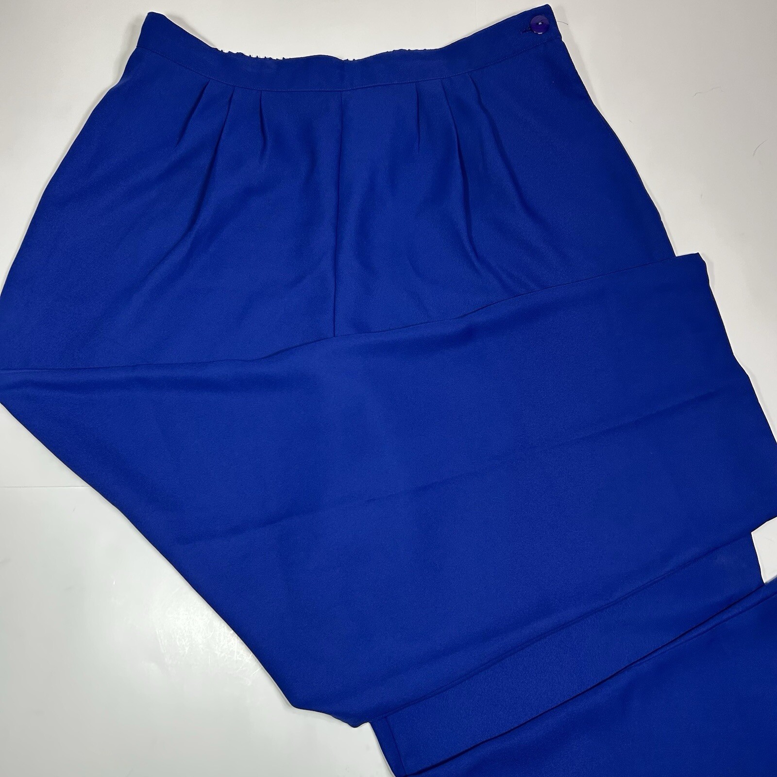 Vtg Kensington Square Women Pants Purple Pleated Front Tapered Leg Pocket Sz XLT