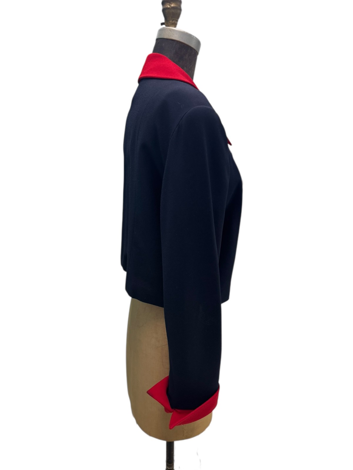 Vintage Constance Saunders Blue Red Military Style Jacket Top Sz 10