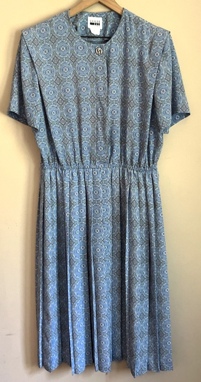 Vintage Shirt Dress Floral Print 16 16P Secretary Leslie Fay Grandma 90s Y2K
