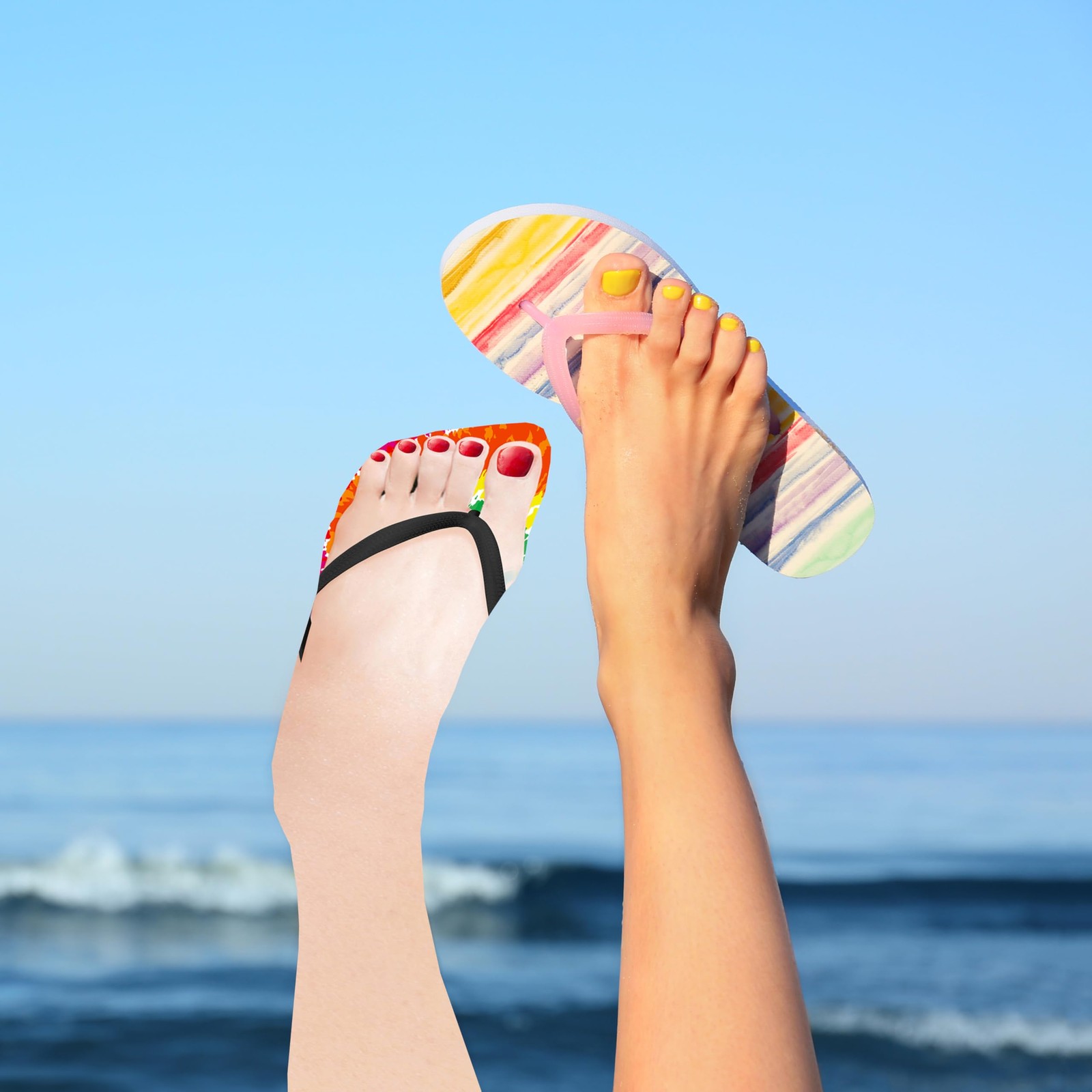 Benefeet Sox Womens Funny Crazy 3D Manicure Flip One Size, Flop Tie Dye