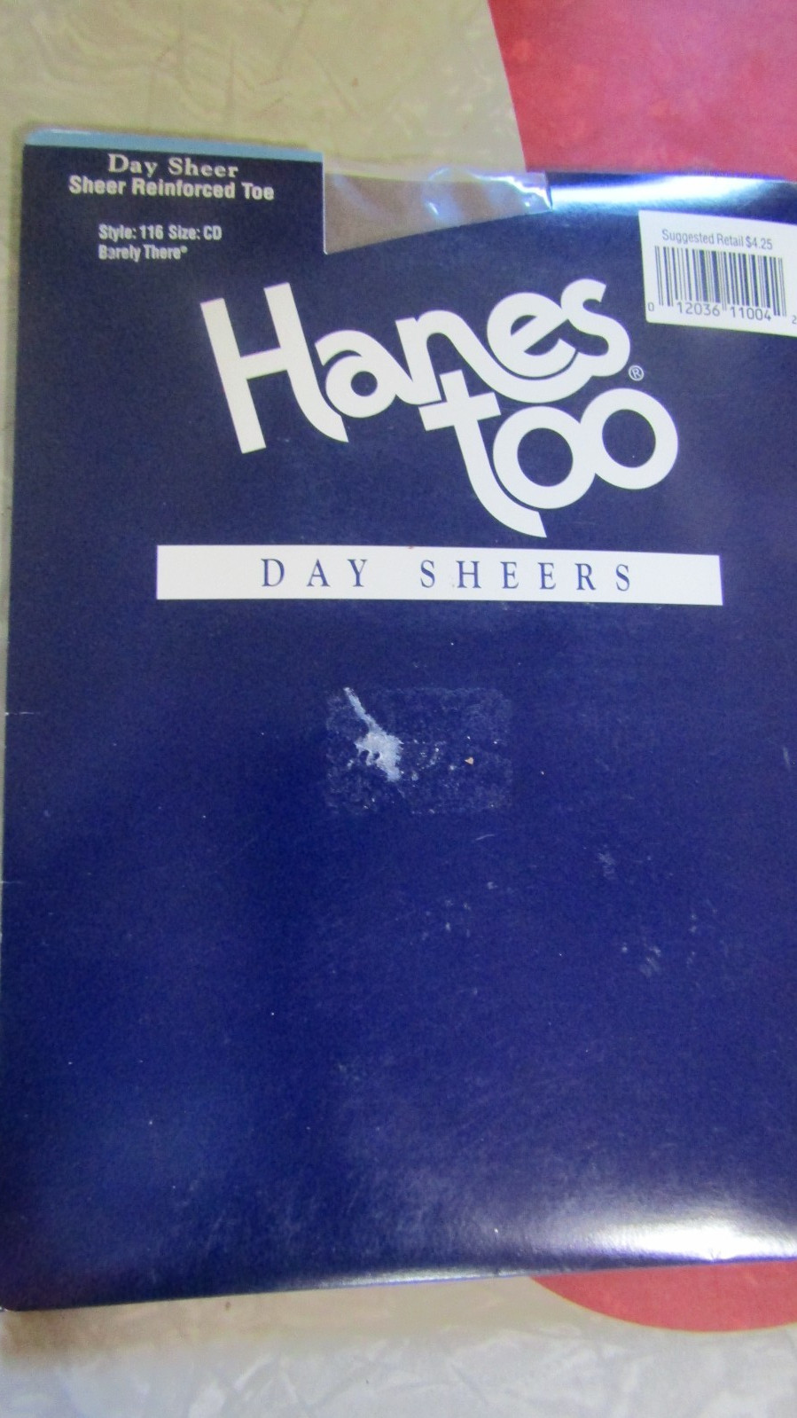 HANES Vintage BARELY THERE Nylon SHEER Support PANTYHOSE- Size CD-120 to 165 lbs