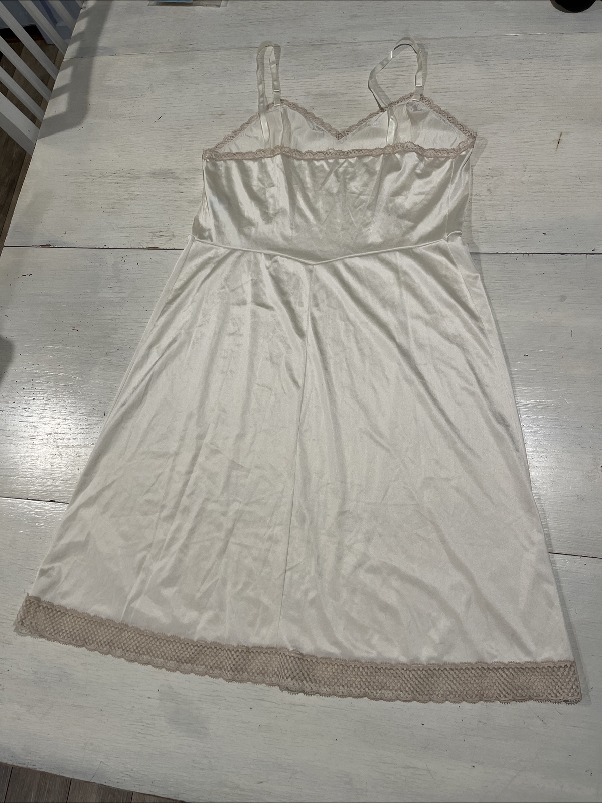 Vintage Slip Women’s 36 Full Ivory With Lace Trim Adjustable Straps