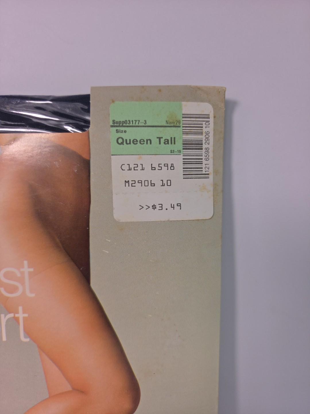 Vintage JC Penneys Pantyhose Queen Tall Navy Sheerest Support Reinforced Toe