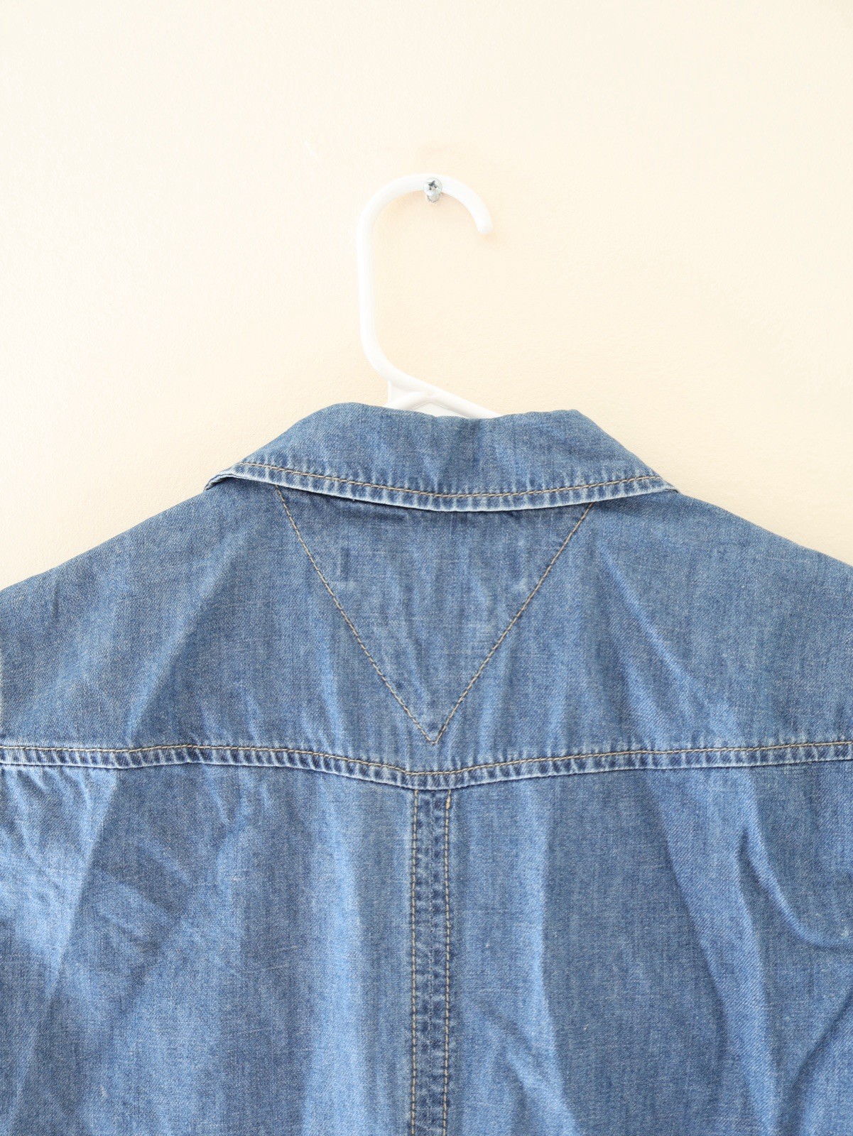 Vintage Tommy Hilfiger 6 Button Denim Midi Dress Blue Y2K Retro Preppy Grunge