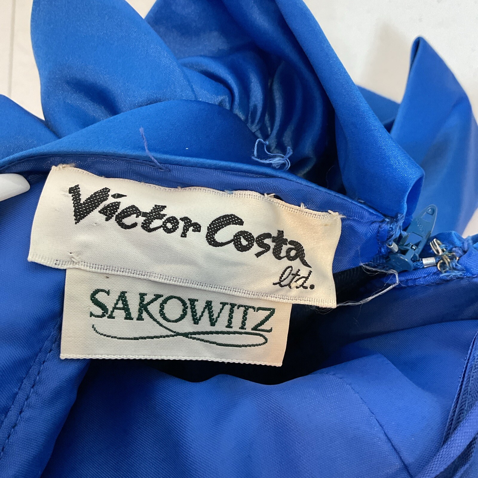 Vintage 80s VICTOR COSTA Sakowitz Crisp TAFFETA Sequin Ball GOWN Formal Dress 4