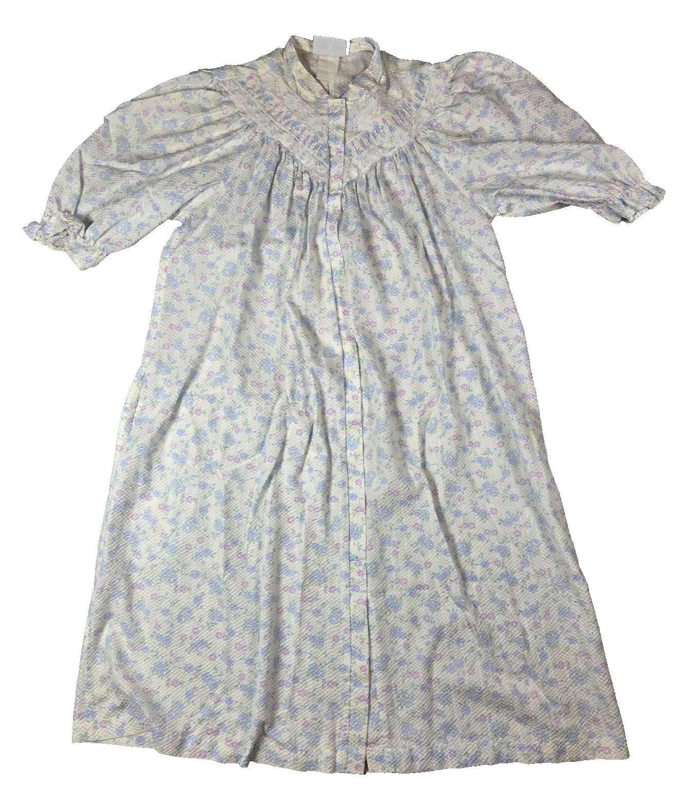 VTG Gilligan & O’Malley Floral Robe Gown Short Sleeve with Pockets & Snaps