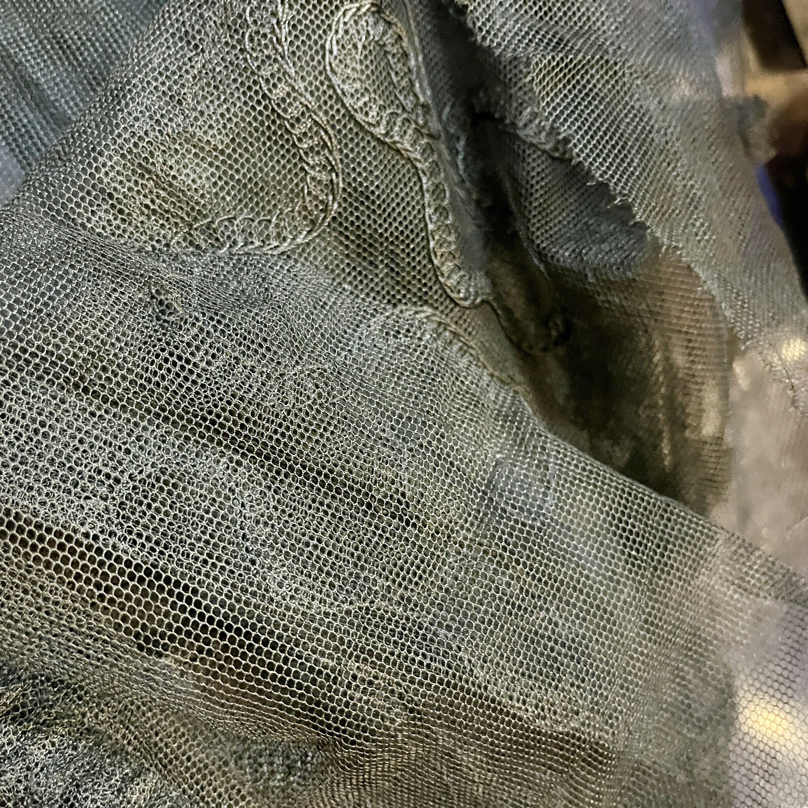Vintage COUTURE 30s 40s Black Abstract LACE Dress 12