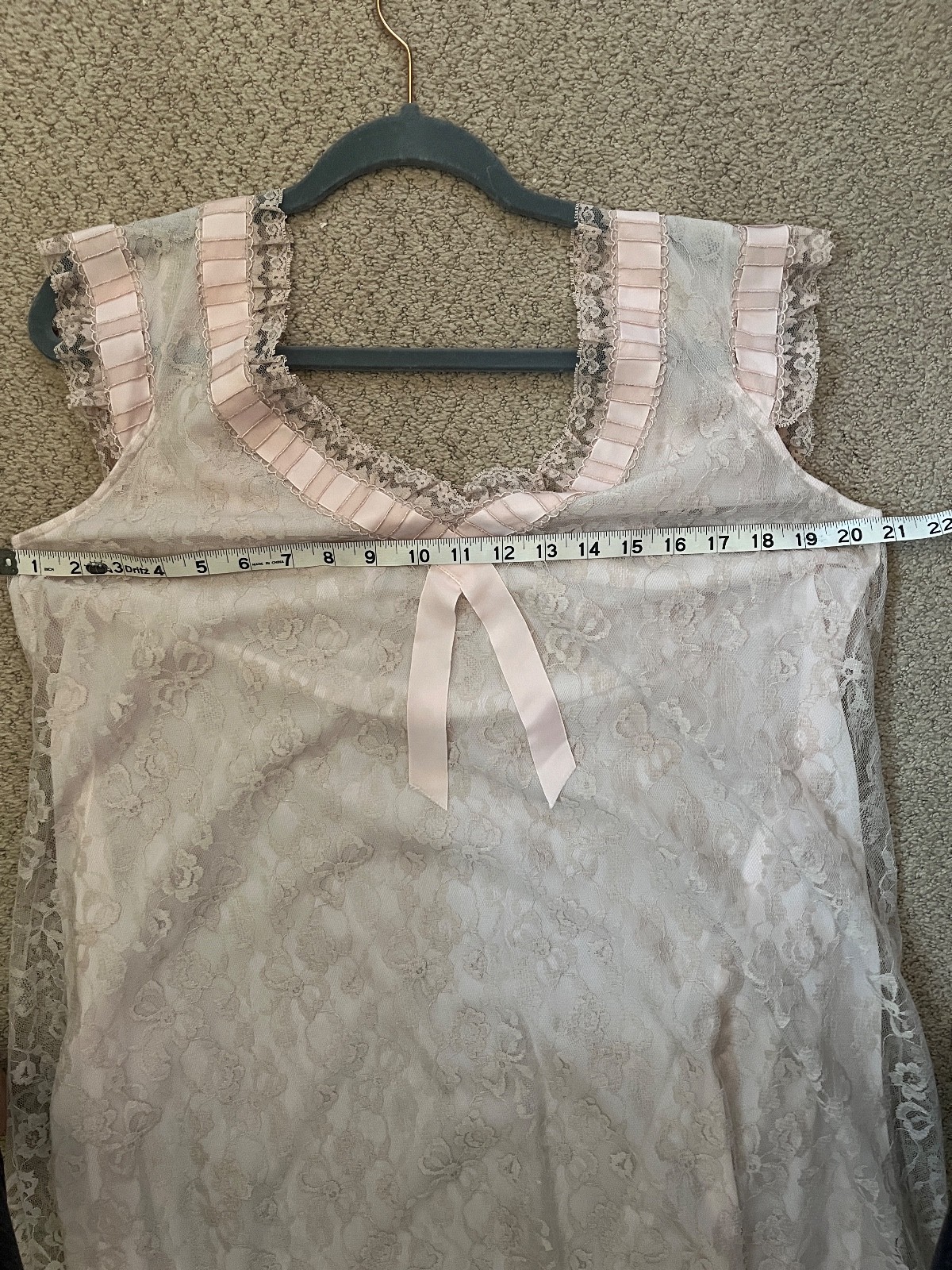VTG Odette Barsa Floral Lace Robe & Pink Chiffon Nightgown Peignoir Coquette M/L