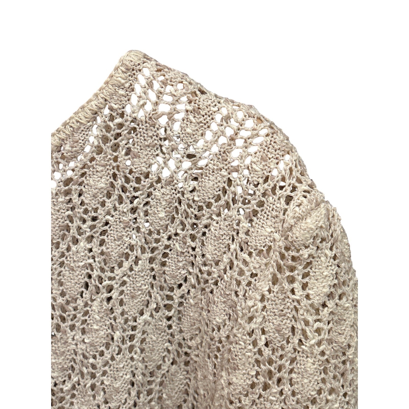 Vintage Jolie Sweater Pointelle Knit Grannycore Cottagecore Beige XL