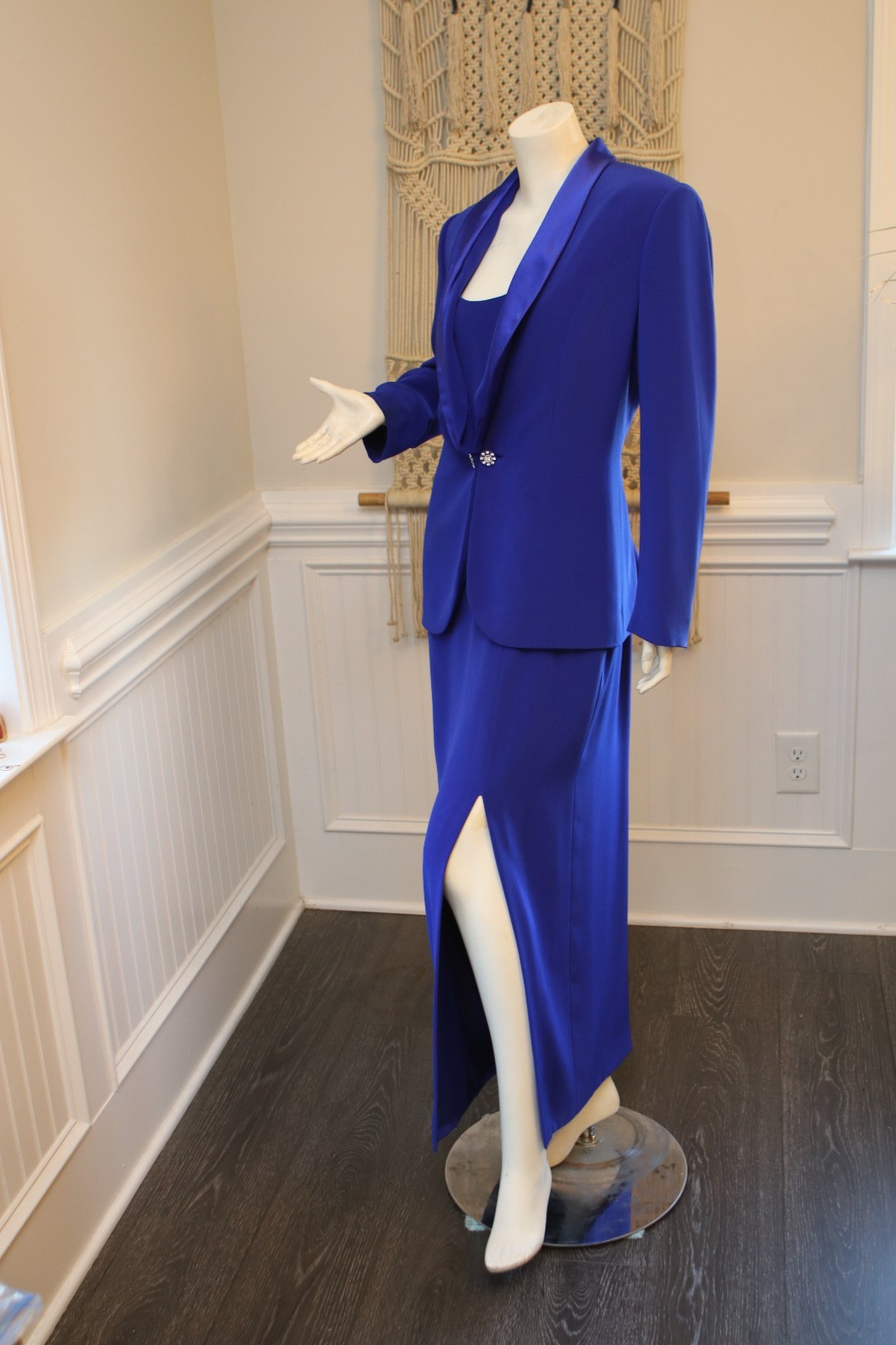 Vintage Miss Jackson’s Tulsa Womens Blue Maxi Cocktail Dress Rare Sz 14 Stunning