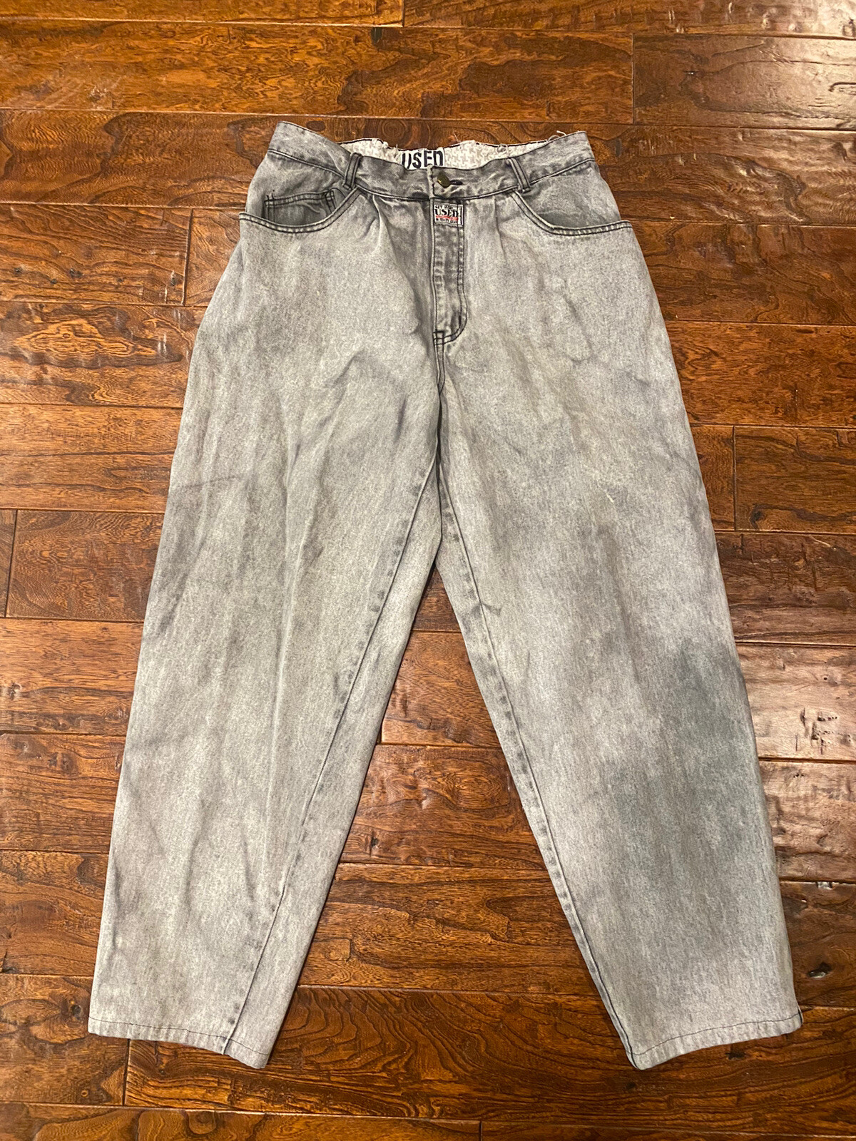 Vintage Get Used By Elie High Waist plaid Patches Hip Hop Mom Jean 30 Retro boho