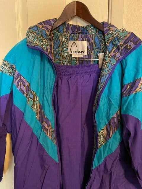 1980’s Head Sportwear Women Purple Sport Suit Track Tennis Warmup Vintage Lrg