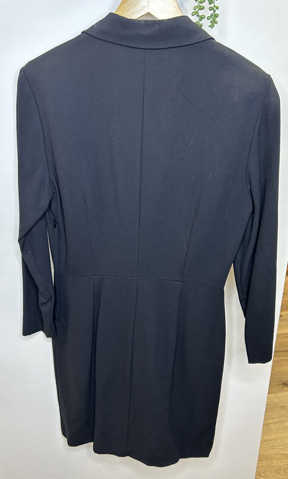 Dream Structured Overlapped Tuxedo Dress Black 70% Viscosa 30% Wool