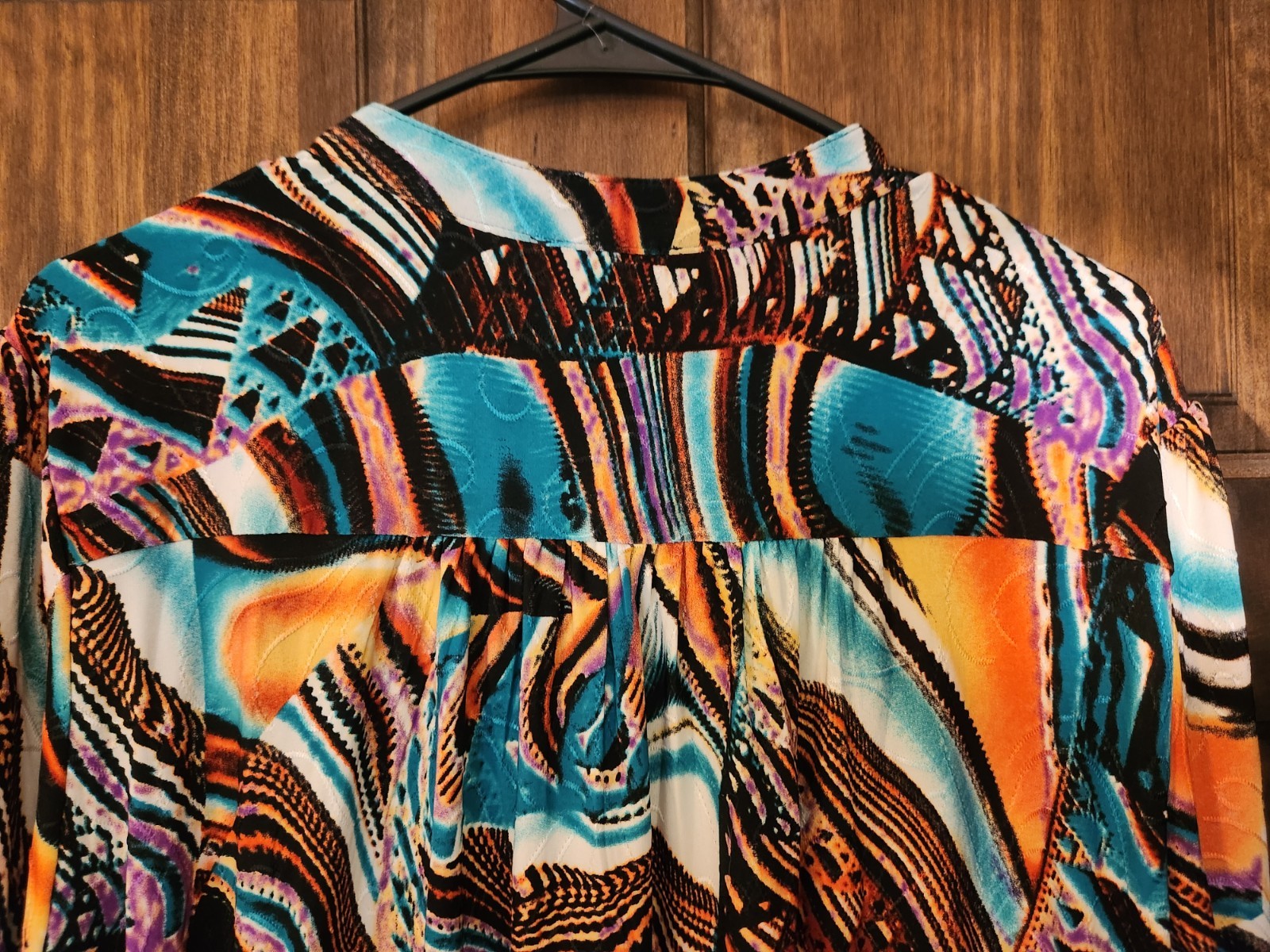 Cocomo Vtg Womens Swirl Abstract Top Sz 2X Groovy Boho Hippie Beautiful Colors
