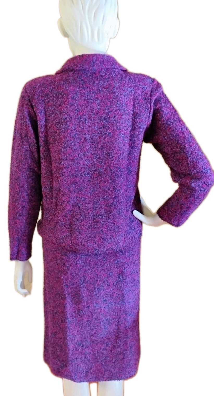 VTG 70’s „Laura by Alyzia” Purple & Pink Tweed Boucle Knit Shirt & Jacket