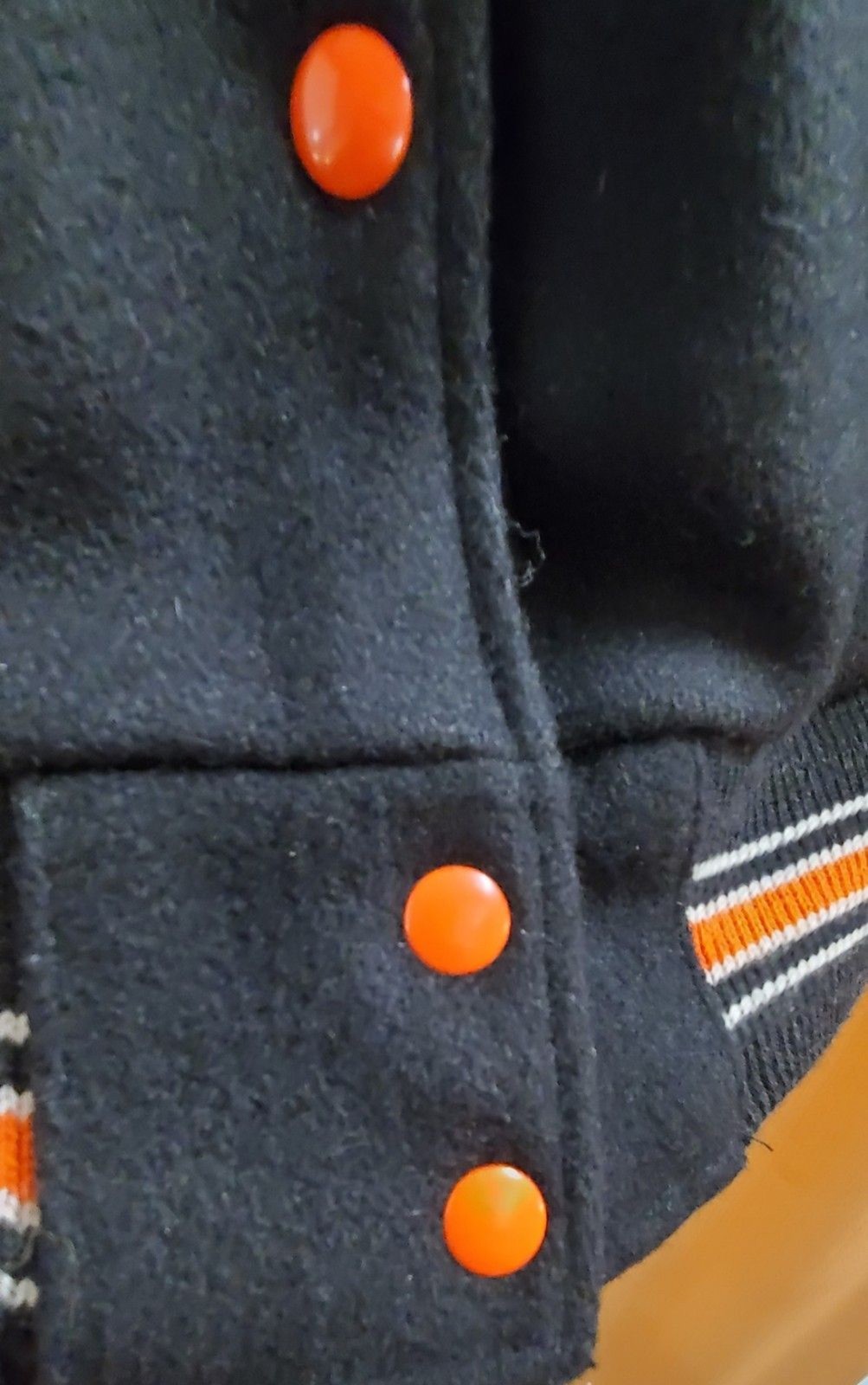 Vtg Trophy Jackets Varsity Letterman Jacket Womens 22 XL Orange Black White