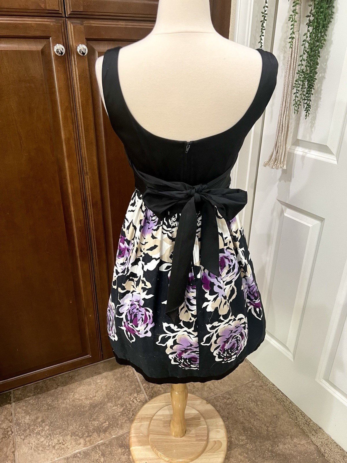 Vtg Y2K Retro 50’s Style Fit & Flare Dress Tie Back Tulle Crinoline Cocktail 5