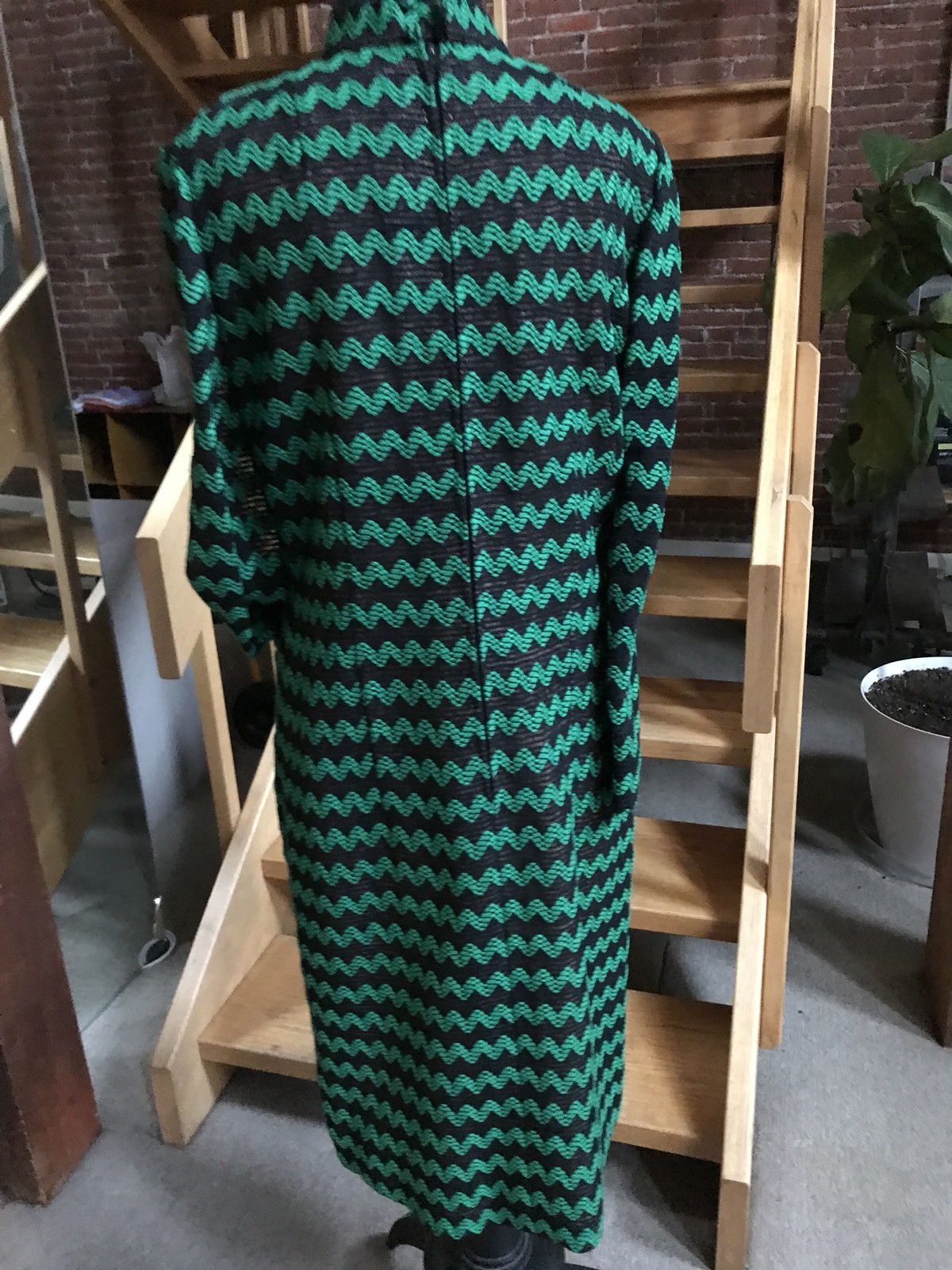 Vintage Pauline Trigere Women’s Dress 70’s Long Sleeve Knit Rick Rack pockets 10