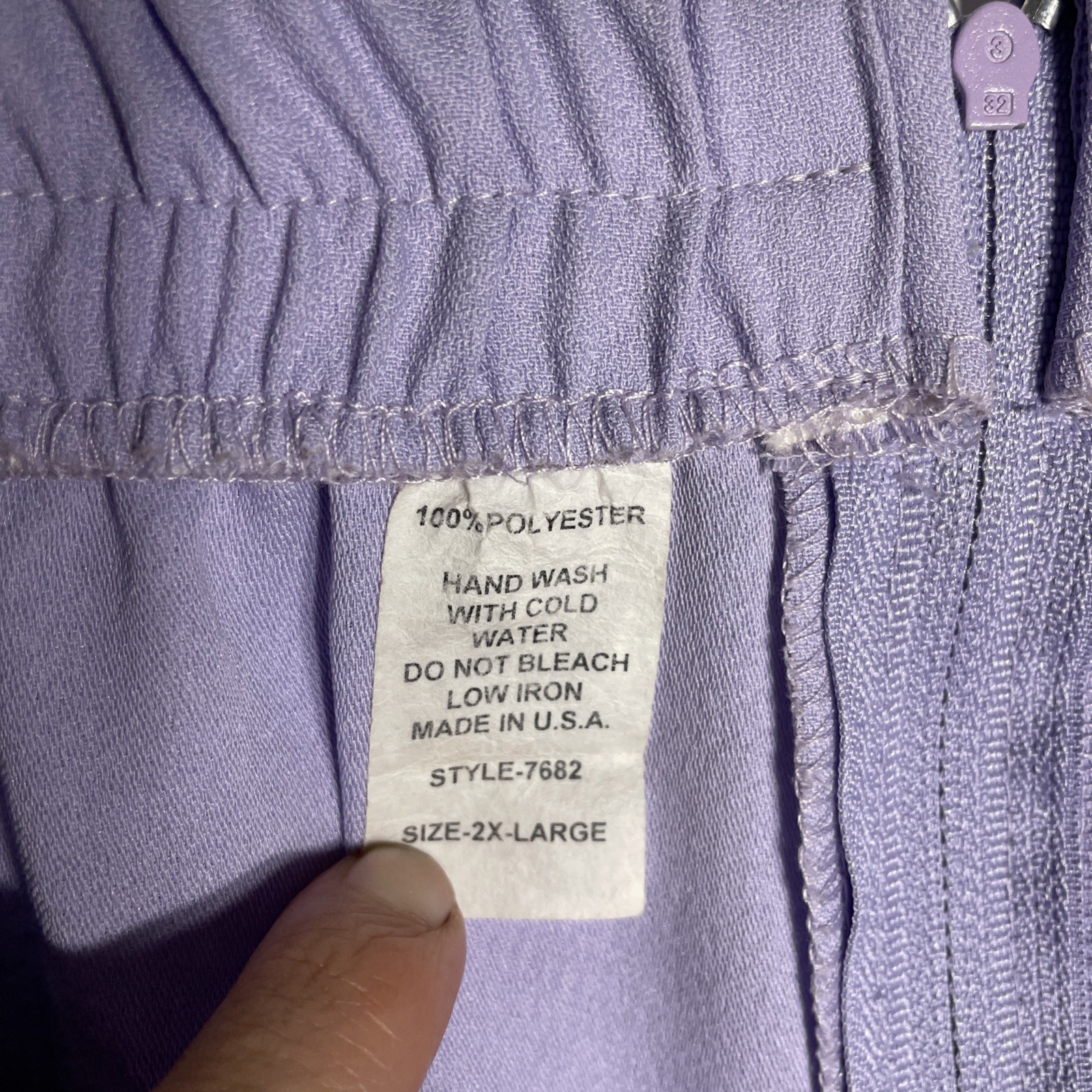 Purple Knee Length /w Elastic Stretch Waistband And Zipper Size 2X Large