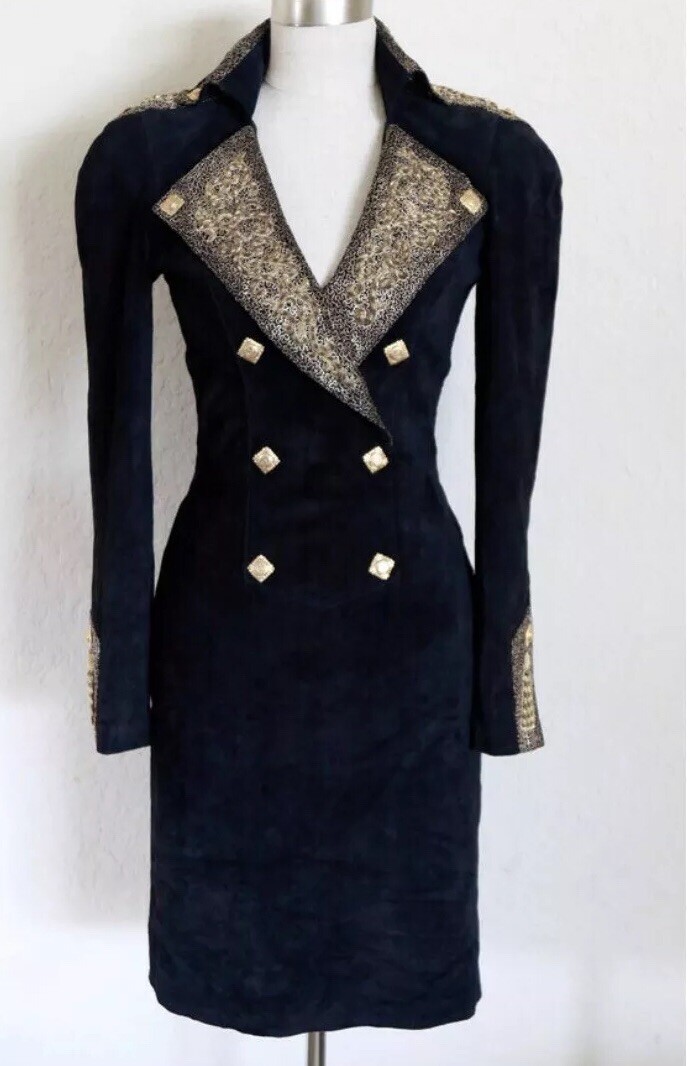 REDUCED PRICE !! – Vintage Michael Hoban North Beach Leather Dress Size Small