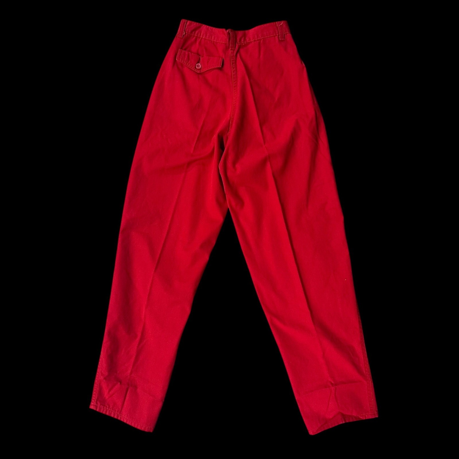 Vintage Red High Waisted Pants Womens Size 9 Ultra Hong Kong 1980s Retro Fashion
