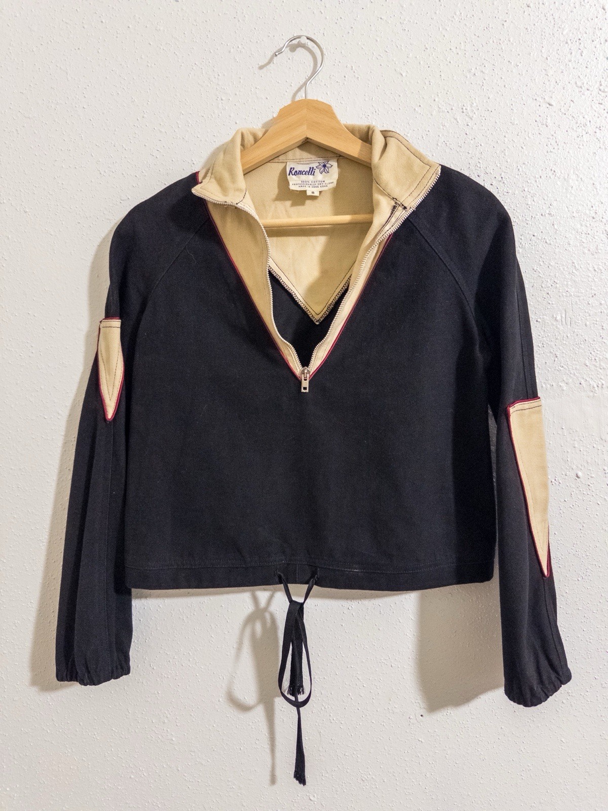 Roncelli Track Suit Half-Zip Size 8, Small Vintage 1970s 100% Cotton