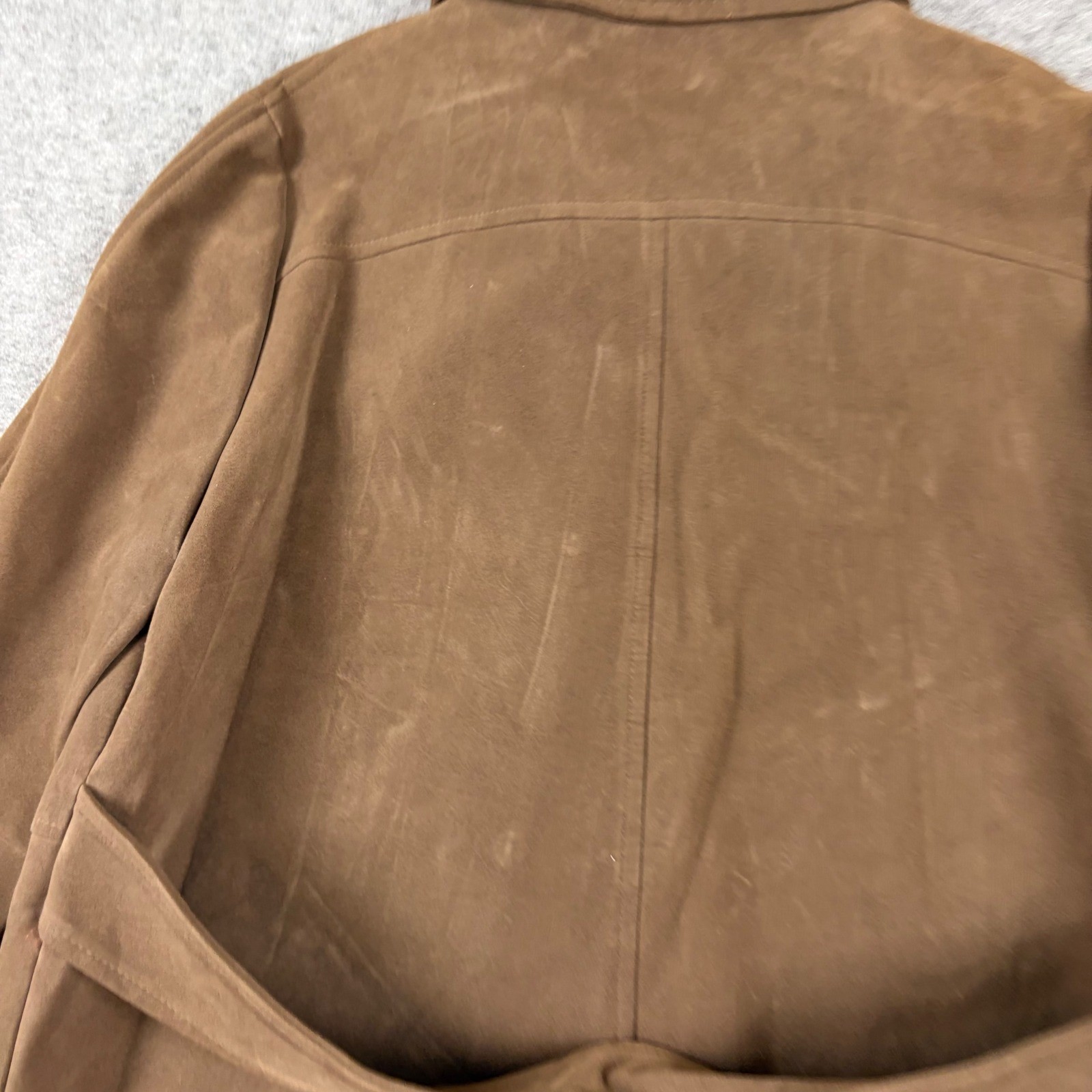 Sears Napoli Suede Jacket Womens Brown Faux Suede Vinyl Vintage 70s Coat