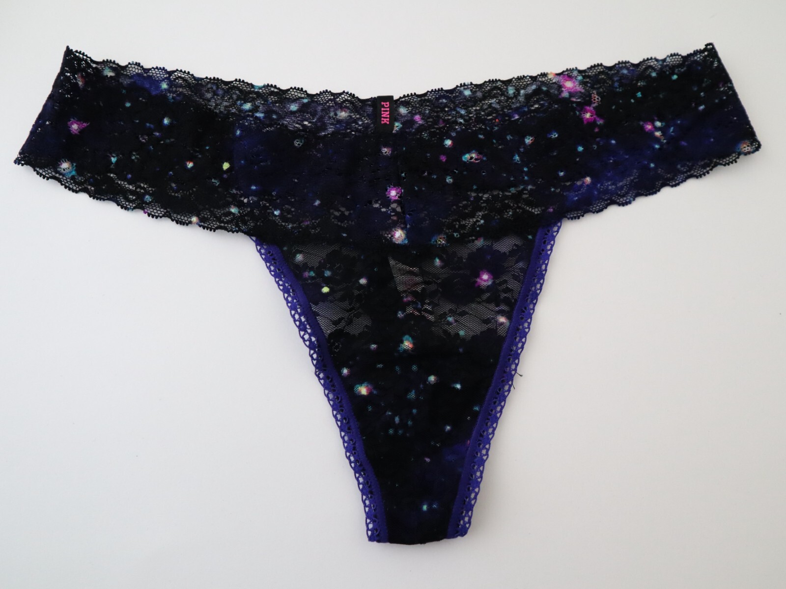 2 Vintage Victoria’s Secret PINK 2013 Lace Thong Panties Lot Size LARGE