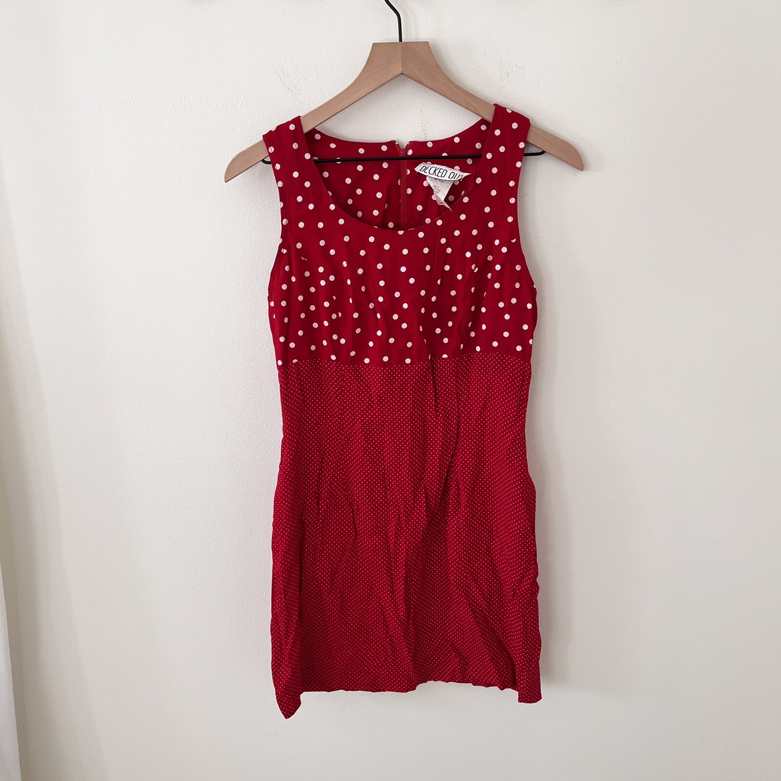 Vintage Decked Out Red Polka Dot Dress – XS Pit To Pit 16″